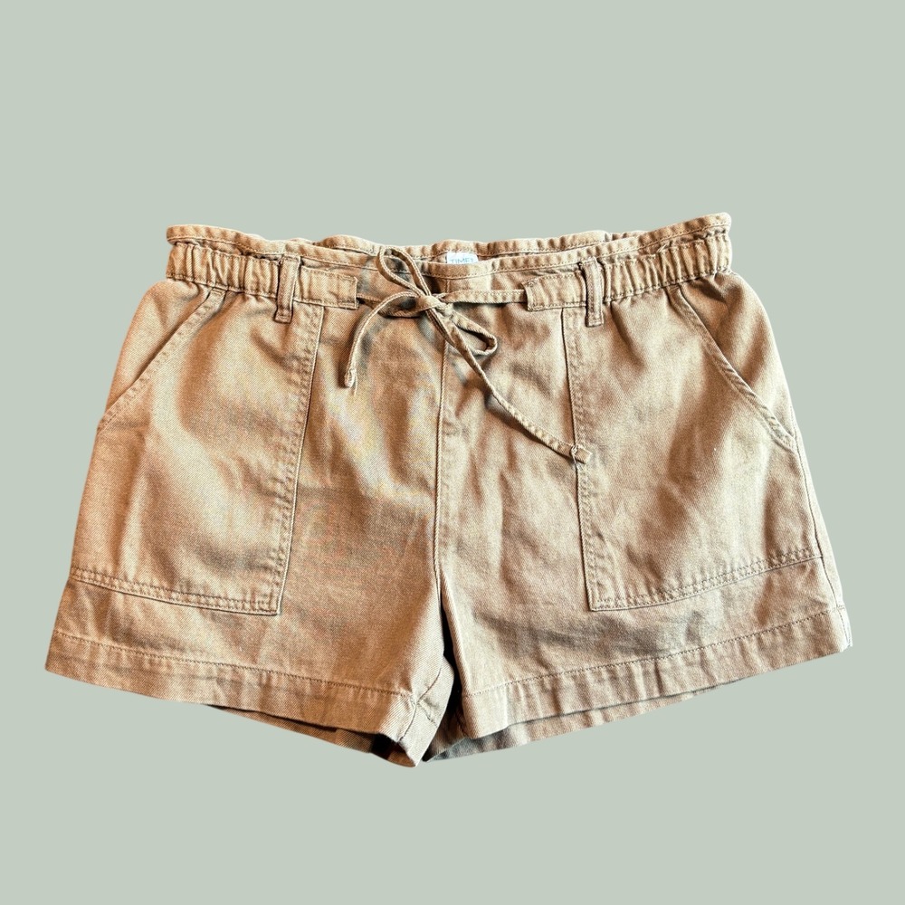 Womens Khaki Brown Shorts XXL Cotton Bld Utility Drawstring Resortwear Safari